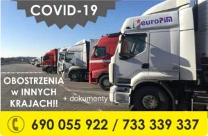 [COVID-19 EUROPA]Ograniczenia i wymagane dokumenty w Europie dla TRANSPORTU (aktualizacja 30.03.2021)