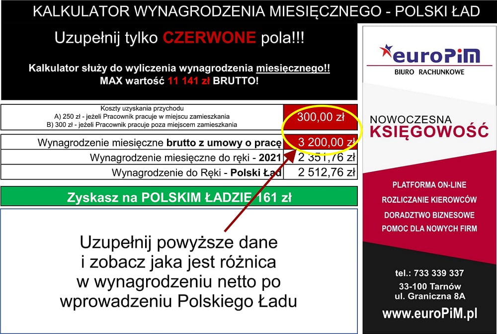 Kalkulator wynagrodzeń 2022 – Polski Ład